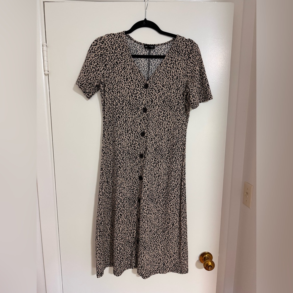 Leopard Print Midi Dress